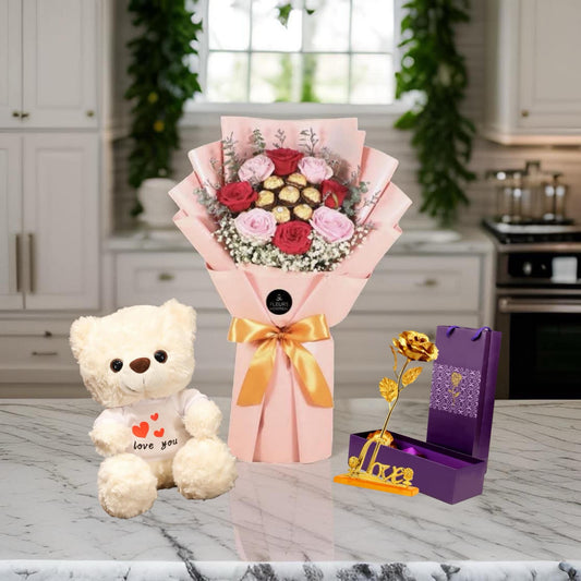 K-2 (8 RED ROSES& FERRERO)