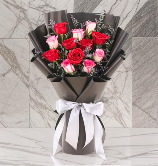 R (12 RED ROSES & PINK )