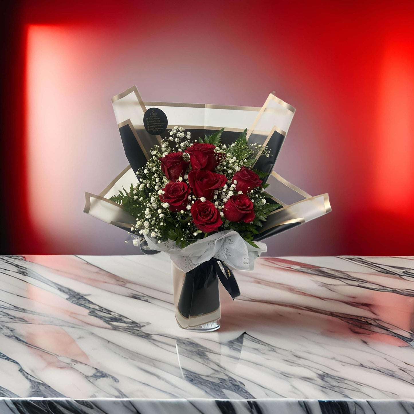 T ( 6 RED ROSES )