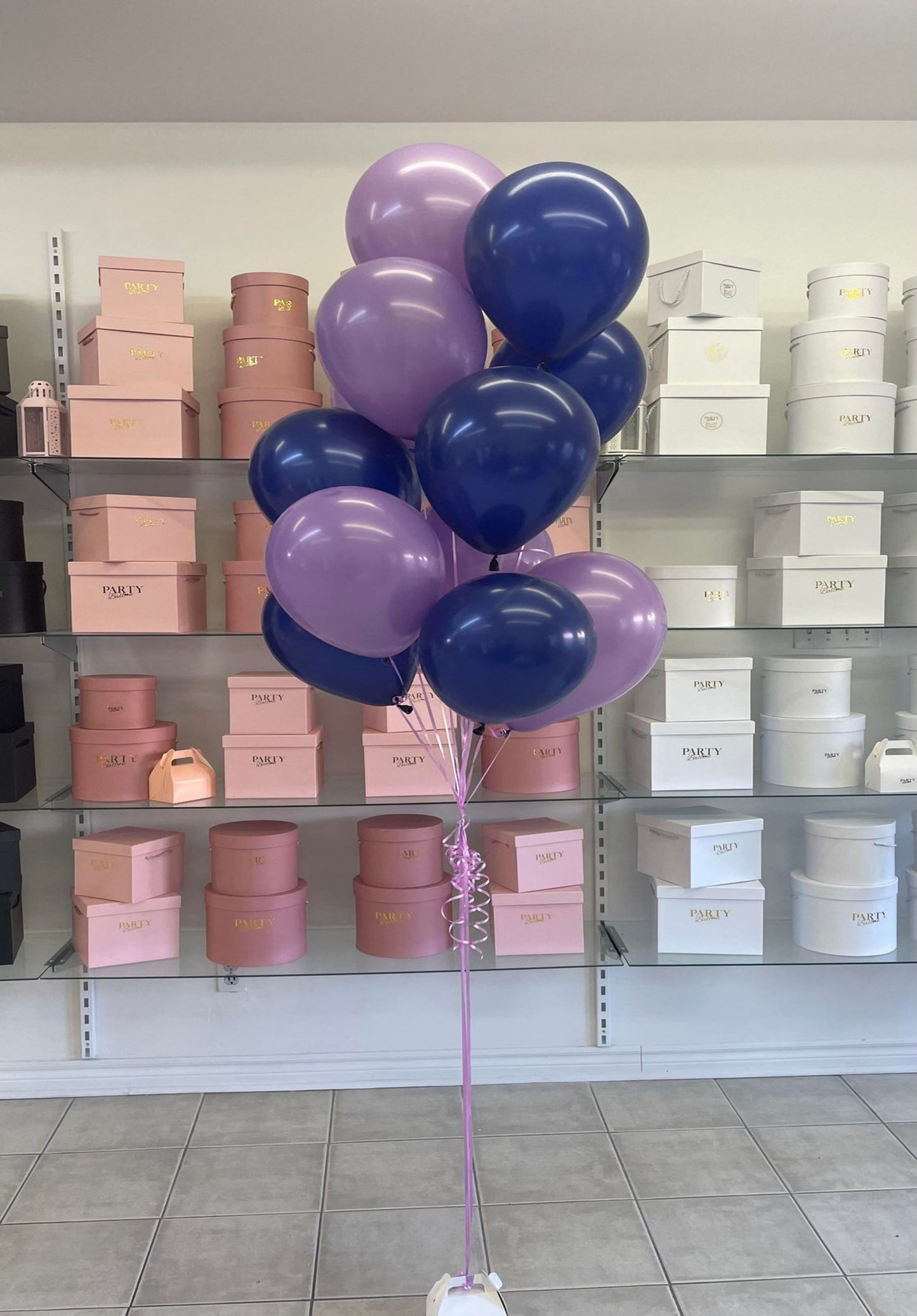 Bouquet ballon violet et bleu