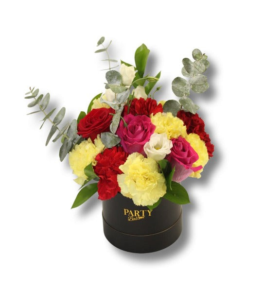 Arrangement fleurs mix " Petite boîte 5 po "