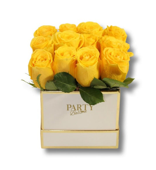 Roses Jaunes "Boîte moyenne 6 po"