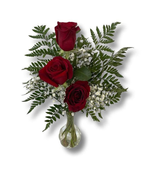 Roses rouges 3pcs