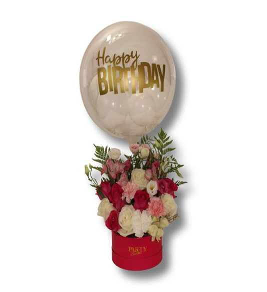 Boîte cadeau d'anniversaire florale 8'inch